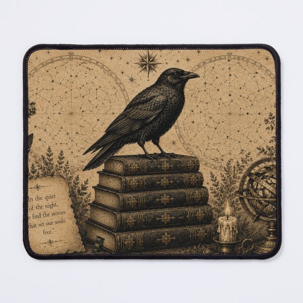 Item preview, Dark Academia Vintage Raven & Books / Celestial Literature Aesthetic designed and sold by LunaStoreArt.
