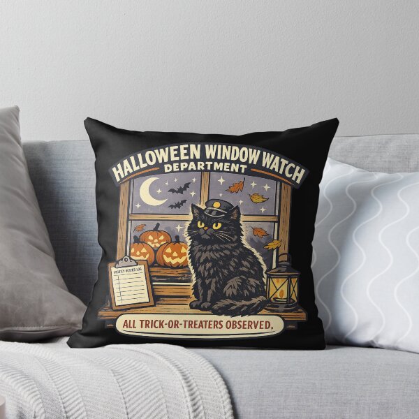 Item preview, Halloween Window Watch Department Black Cat designed and sold by Concrete Coffee Studio.