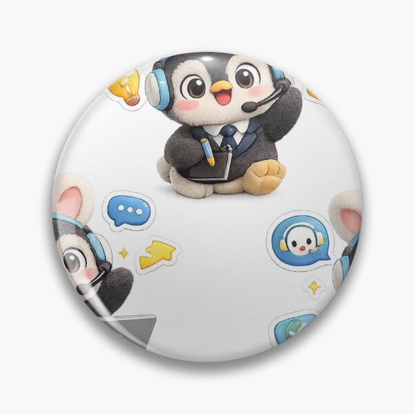 Item preview, Customer Support Penguin Mascot Sticker | Cute Call Center Penguin` designed and sold by Chinnibujji.