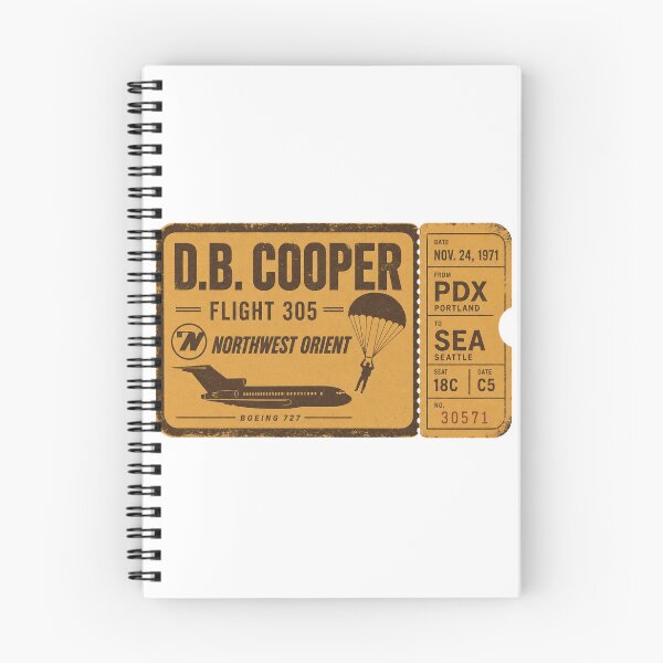 Item preview, D.B. Cooper Flight 305 Northwest Orient Vintage Unsolved Mystery designed and sold by Amnesia-Proto.