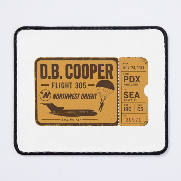Item preview, D.B. Cooper Flight 305 Northwest Orient Vintage Unsolved Mystery designed and sold by Amnesia-Proto.
