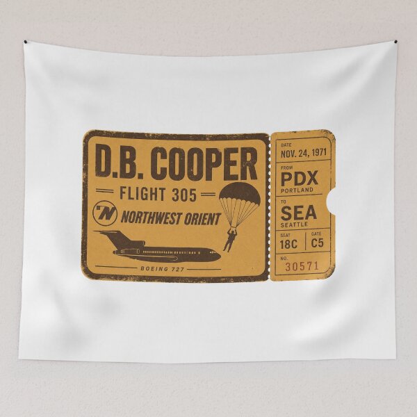 Item preview, D.B. Cooper Flight 305 Northwest Orient Vintage Unsolved Mystery designed and sold by Amnesia-Proto.