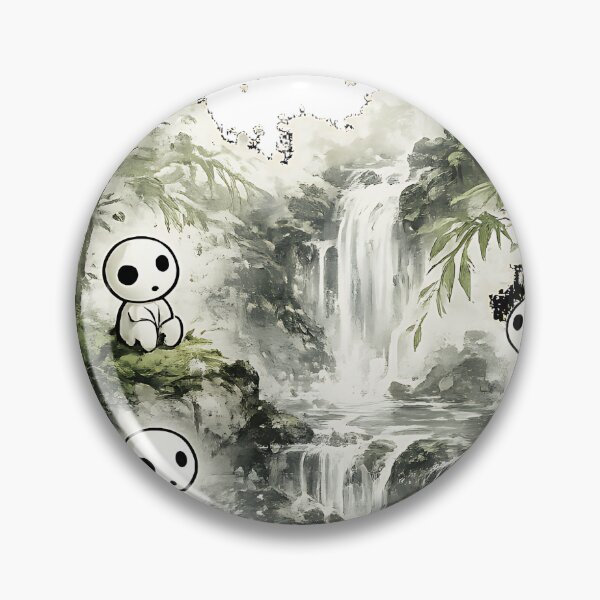Item preview, Kodama Forest Spirits in Bamboo Waterfall Landscape designed and sold by Jaideep Walia.