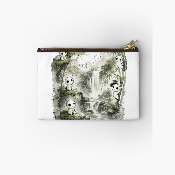 Item preview, Kodama Forest Spirits in Bamboo Waterfall Landscape designed and sold by Jaideep Walia.