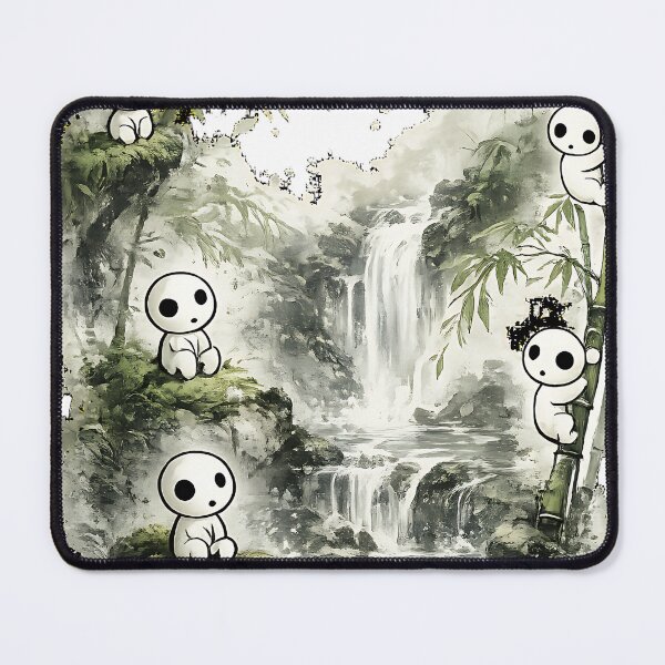 Item preview, Kodama Forest Spirits in Bamboo Waterfall Landscape designed and sold by Jaideep Walia.