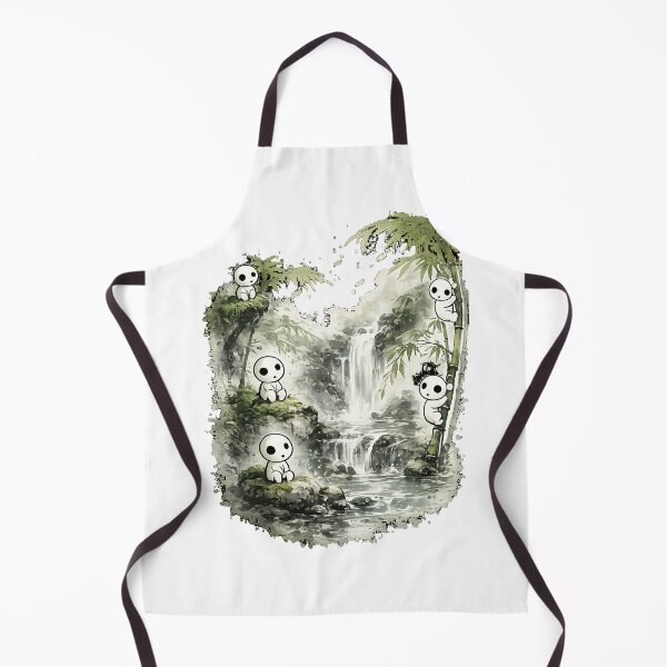Item preview, Kodama Forest Spirits in Bamboo Waterfall Landscape designed and sold by Jaideep Walia.