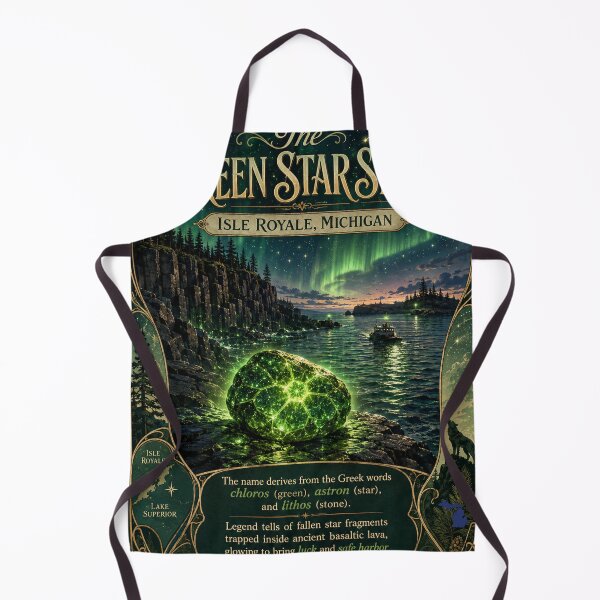 Item preview, The Green Star Stone | Isle Royale Greenstone designed and sold by FreshWaterWares.
