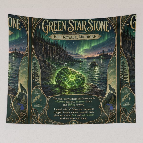 Item preview, The Green Star Stone | Isle Royale Greenstone designed and sold by FreshWaterWares.