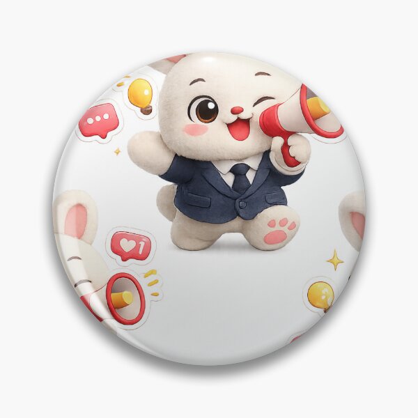 Item preview, Marketing Bunny Mascot Sticker | Cute Social Media Bunny Kawaii` designed and sold by Chinnibujji.