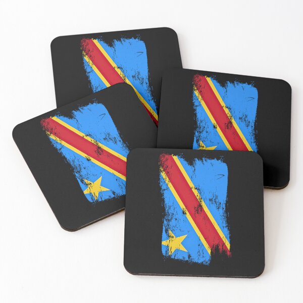 Item preview, DR Congo Flag Distressed Paint Brush Stroke designed and sold by Danny-Arts1.