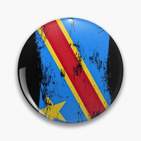 Item preview, DR Congo Flag Distressed Paint Brush Stroke designed and sold by Danny-Arts1.