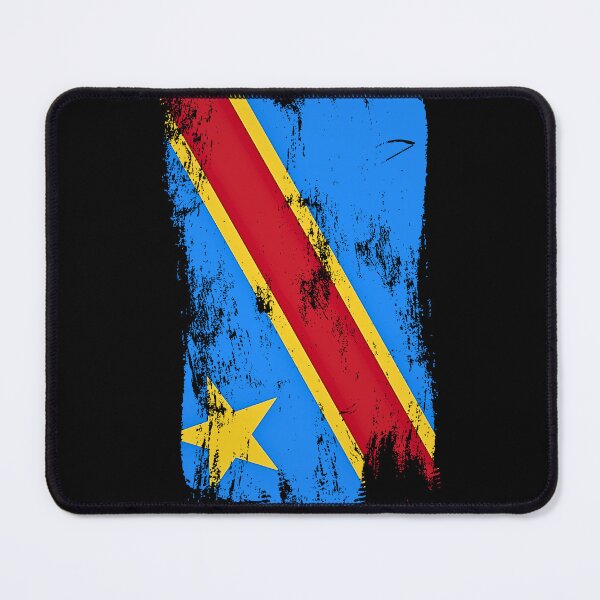 Item preview, DR Congo Flag Distressed Paint Brush Stroke designed and sold by Danny-Arts1.