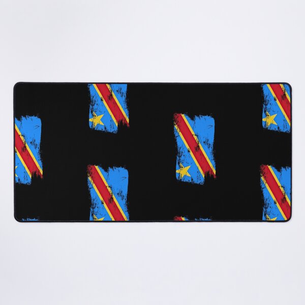 Item preview, DR Congo Flag Distressed Paint Brush Stroke designed and sold by Danny-Arts1.