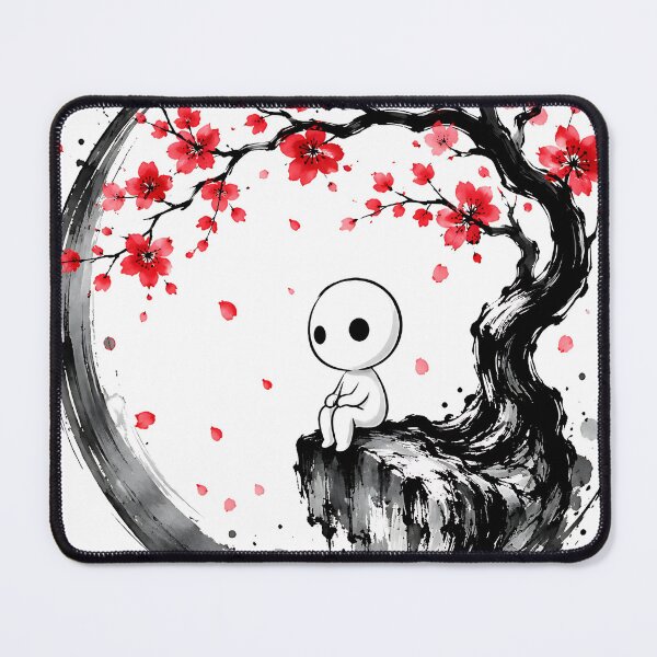 Item preview, Zen Kodama Under Cherry Blossom Tree - Japanese Sumi-e Art designed and sold by Jaideep Walia.