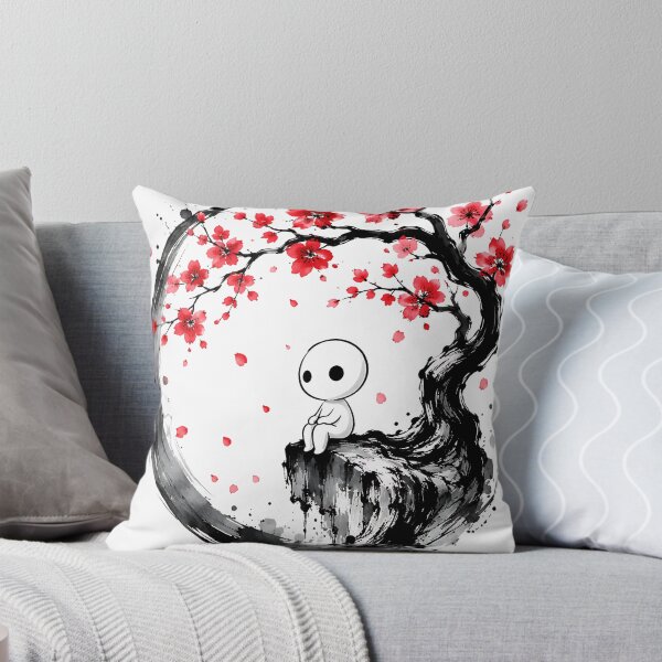 Item preview, Zen Kodama Under Cherry Blossom Tree - Japanese Sumi-e Art designed and sold by Jaideep Walia.