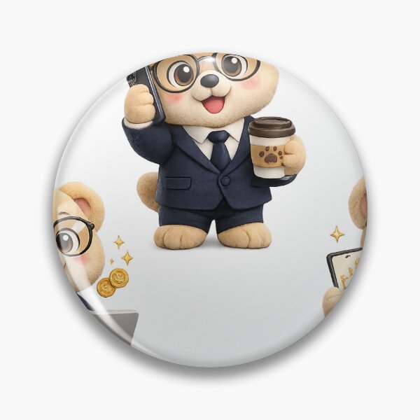 Item preview, CEO Bear Mascot Sticker | Cute Boss Bear Kawaii Plush Business` designed and sold by Chinnibujji.