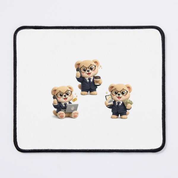 Item preview, CEO Bear Mascot Sticker | Cute Boss Bear Kawaii Plush Business` designed and sold by Chinnibujji.