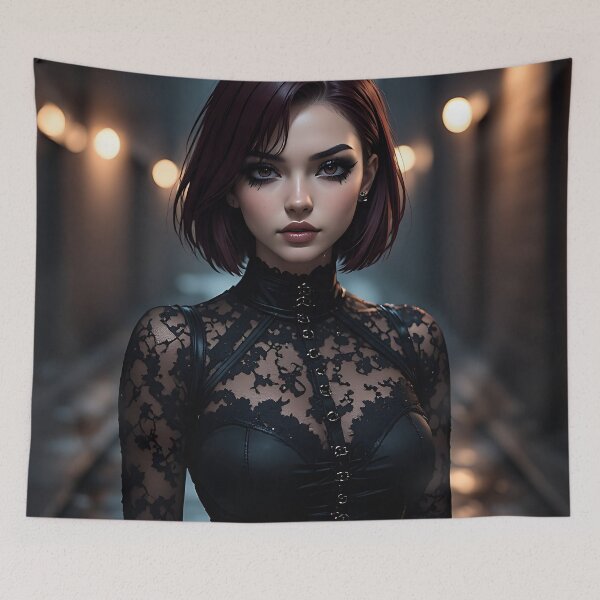 Item preview, Hot Halloween Anime Goth Girl Waifu 305 designed and sold by Your New Fixation.