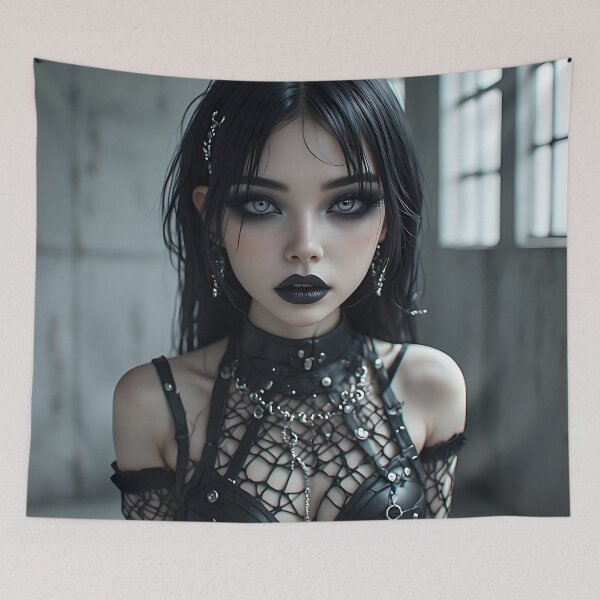Item preview, Hot Halloween Anime Goth Girl Waifu 307 designed and sold by Your New Fixation.