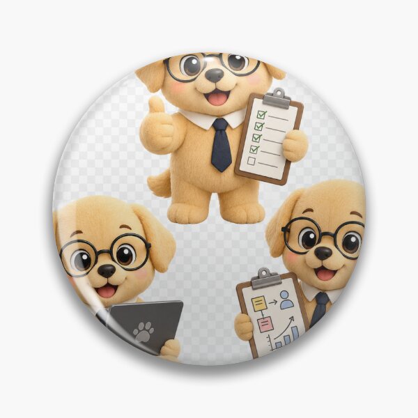 Item preview, Project Manager Dog Mascot Sticker | Cute Business Dog Kawaii Plush` designed and sold by Chinnibujji.