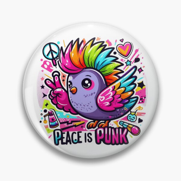 Item preview, Peace Is Punk - Cute Rainbow Mohawk Bird Graffiti designed and sold by carestazafeli.