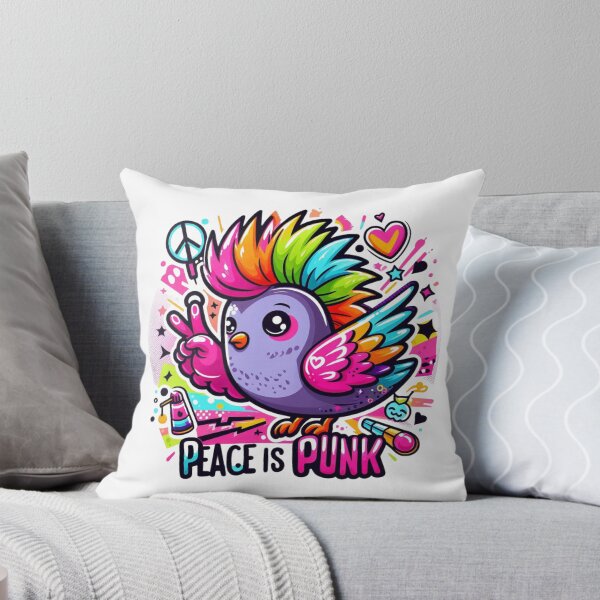Item preview, Peace Is Punk - Cute Rainbow Mohawk Bird Graffiti designed and sold by carestazafeli.