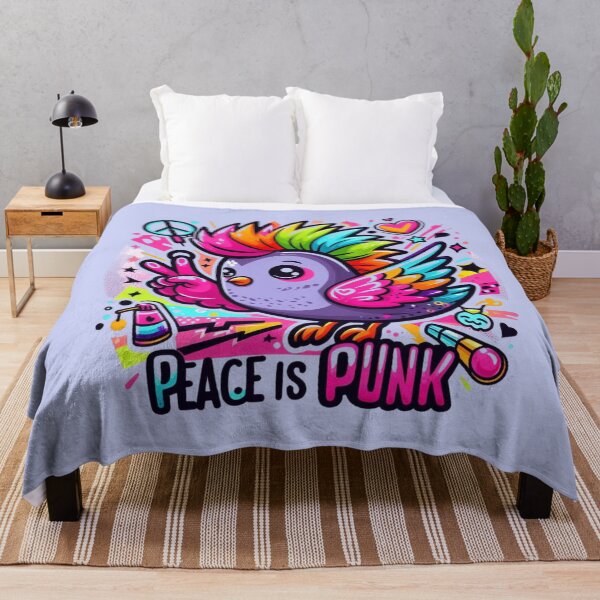 Item preview, Peace Is Punk - Cute Rainbow Mohawk Bird Graffiti designed and sold by carestazafeli.