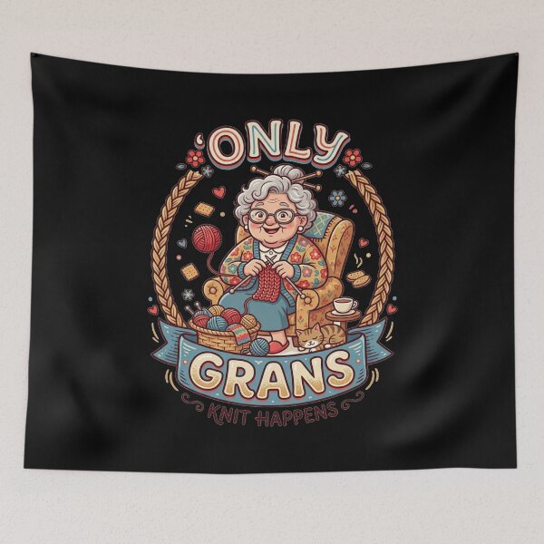 Item preview, Only Grans Knit Happens Funny Grandma Knitting designed and sold by Flirt-Teez.
