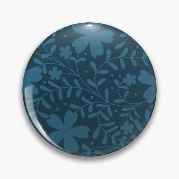 Item preview, Tonal Blue Wildflower Pattern | Monochrome Botanical Silhouette Print designed and sold by MizzleInk.