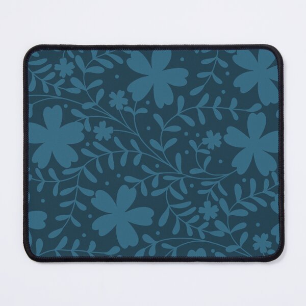 Item preview, Tonal Blue Wildflower Pattern | Monochrome Botanical Silhouette Print designed and sold by MizzleInk.