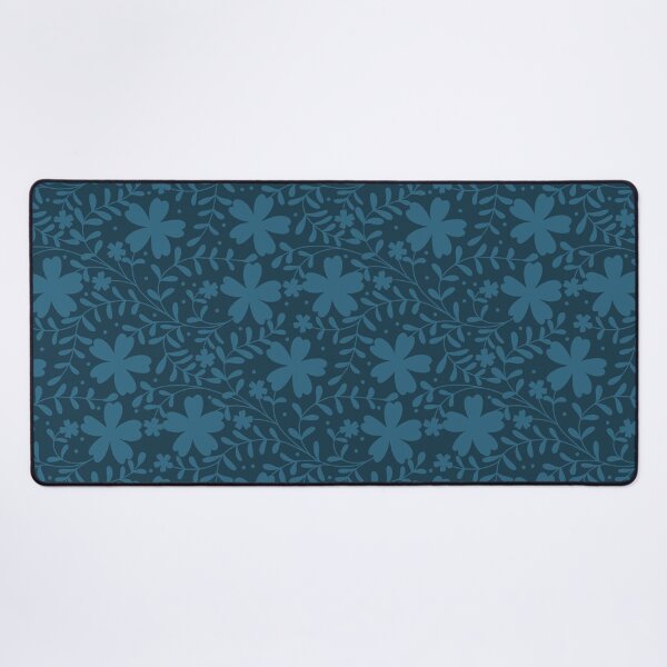 Item preview, Tonal Blue Wildflower Pattern | Monochrome Botanical Silhouette Print designed and sold by MizzleInk.
