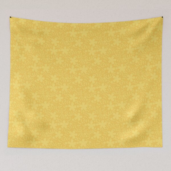 Item preview, Tonal Yellow Wildflower Pattern | Monochrome Botanical Silhouette Print designed and sold by MizzleInk.