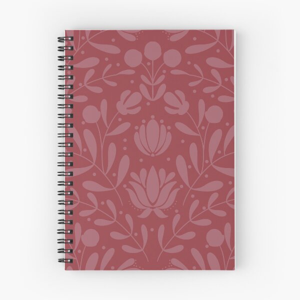 Item preview, Tonal Rust Folk Floral Pattern | Monochrome Symmetrical Botanical Print designed and sold by MizzleInk.