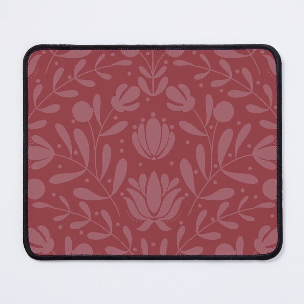 Item preview, Tonal Rust Folk Floral Pattern | Monochrome Symmetrical Botanical Print designed and sold by MizzleInk.