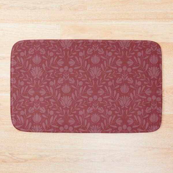 Item preview, Tonal Rust Folk Floral Pattern | Monochrome Symmetrical Botanical Print designed and sold by MizzleInk.