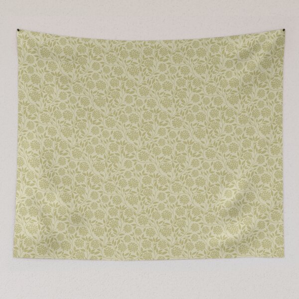 Item preview, Tonal Hydrangea Pattern in Sage Green | Monochrome Botanical Print designed and sold by MizzleInk.