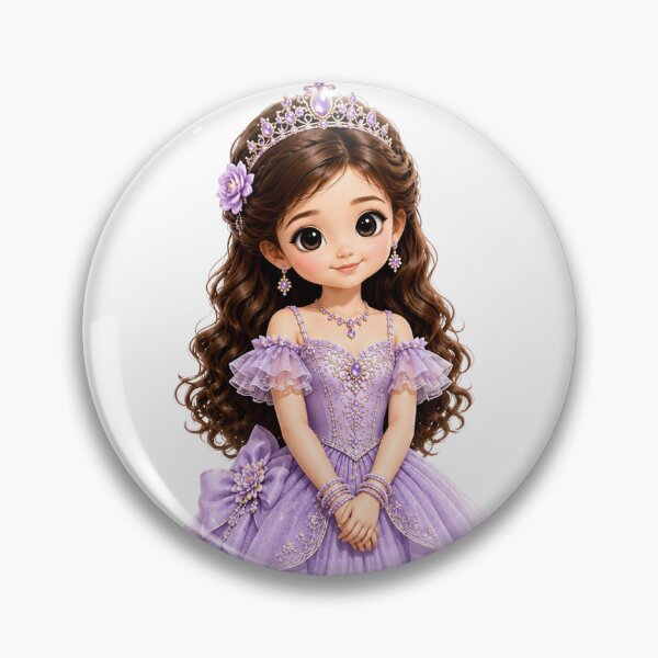 Item preview, Cute Lavender Princess Sticker | Kawaii Fantasy Girl Floral Dress | Pastel Printable Sticker designed and sold by KeerthiCuteFind.