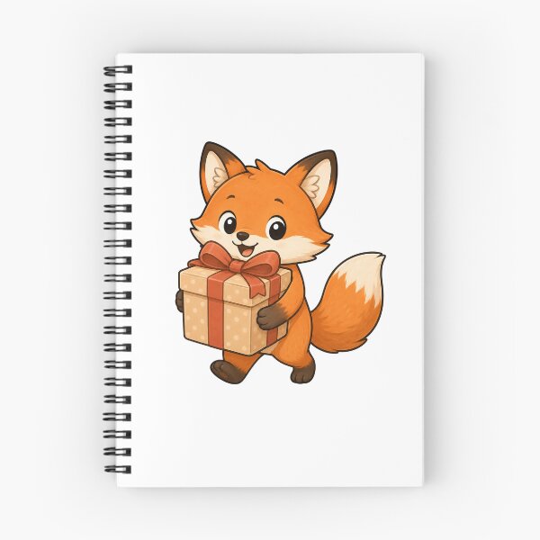 Item preview, Cute Fox Carrying a Gift Sticker designed and sold by PawsGiggles.