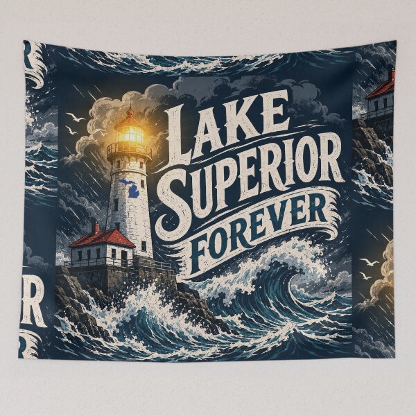 Item preview, Lake Superior Forever | Great Lakes Lighthouse Artwork designed and sold by FreshWaterWares.