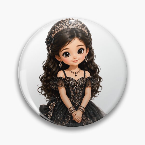 Item preview, Cute Black Princess Sticker | Gothic Kawaii Fantasy Girl | Elegant Printable Die Cut Sticker designed and sold by KeerthiCuteFind.