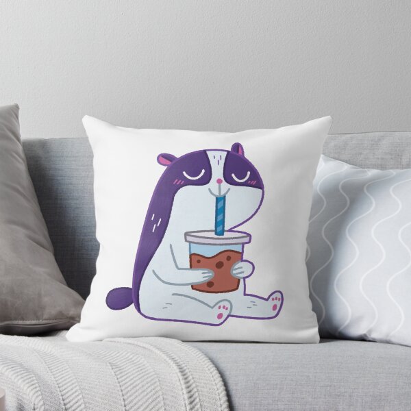 Item preview, Badger Bobba Cute Kawaii Animal Drinking Milk Tea Illustration designed and sold by ariannagarci.