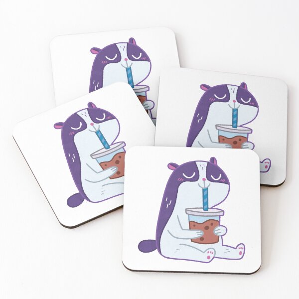 Item preview, Badger Bobba Cute Kawaii Animal Drinking Milk Tea Illustration designed and sold by ariannagarci.