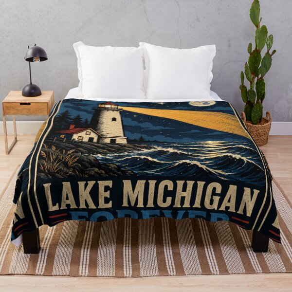 Item preview, Lake Michigan Forever | Great Lakes Lighthouse Artwork designed and sold by FreshWaterWares.