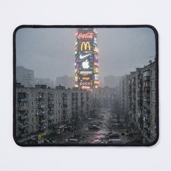Item preview, Neon Add Tower Over Soviet Housing Estate designed and sold by Late Theory.