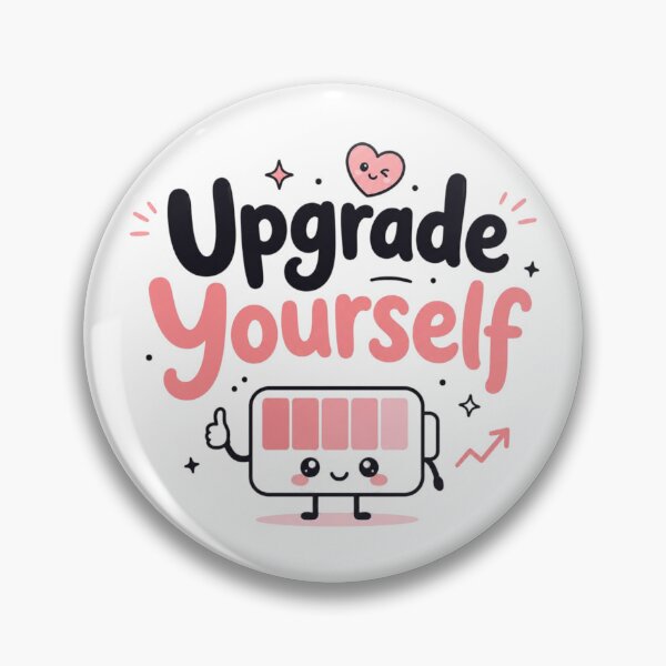 Item preview, Upgrade Yourself Cute Kawaii Motivational Battery Quote Sticker | Self Growth Positive Mindset Typography designed and sold by Sanika arts .