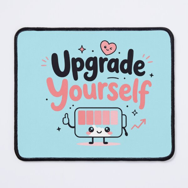 Item preview, Upgrade Yourself Cute Kawaii Motivational Battery Quote Sticker | Self Growth Positive Mindset Typography designed and sold by Sanika arts .