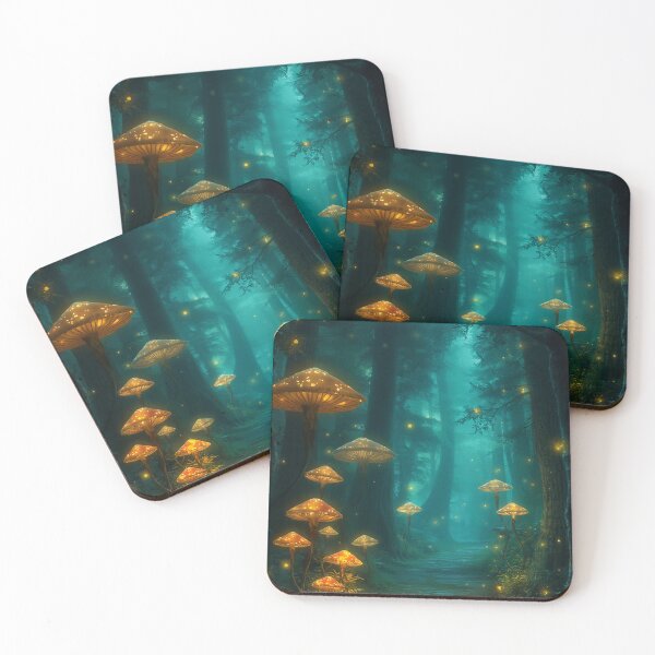 Item preview, Enchanted Forest Path with Glowing Mushrooms designed and sold by StudioForge.