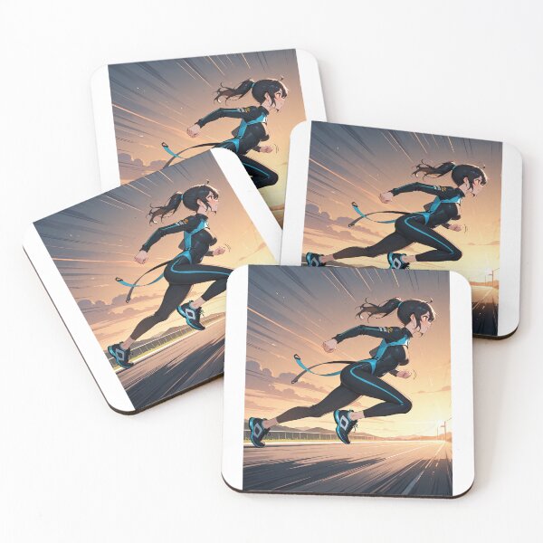 Item preview, Illustration - Dynamic Athlete, Energetic Run at Dusk designed and sold by AnimeShin.