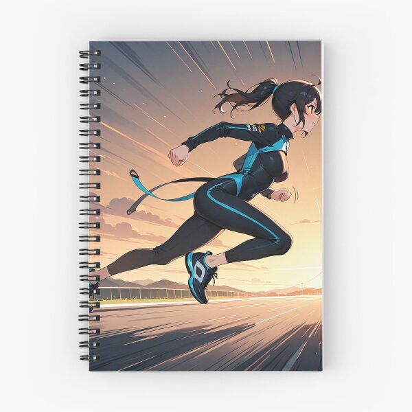 Item preview, Illustration - Dynamic Athlete, Energetic Run at Dusk designed and sold by AnimeShin.
