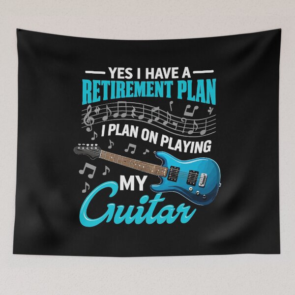 Item preview, Yes I Do Have A Retirement Plan I Plan On Playing The Guitar - Funny Musician Art designed and sold by BendyBeasts.